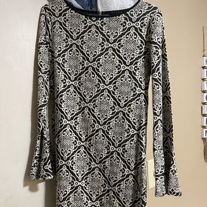 Elegant Black and White Patterned Dress. Wore once